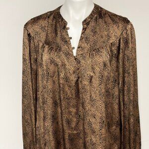 HAVER LONDON WOMENS LEOPARD PRINT BLOUSE XL